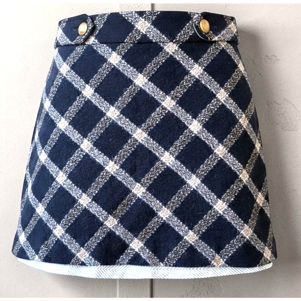 Brooks Brothers Fleece Wool Plaid Mini Skirt Equestrian Academia Y2K Preppy Sz 4